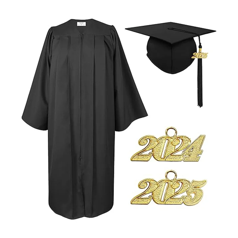 Multiple Colors University Graduates Uniform Graduation Cap and Gown Cosplay Student School Graduation Gown With Hat