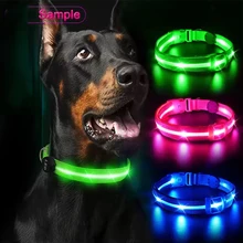 Small Medium Large Light Up Pet Safety Waterproof Glowing Flashing Rechargeable USB LED Dog Collar for Dogs