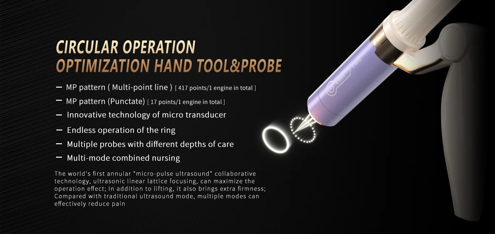 2023 New Model Gold TT 12 D Face Lift Machine 2 in 1 Rotating 360 12D Hifu Mmfu MPTSTL