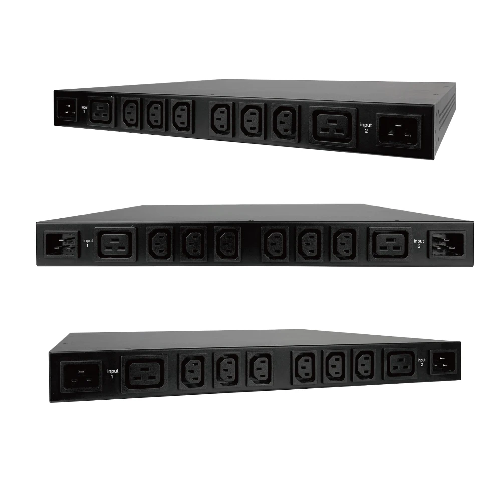 Durable 1U Single-phase Static Transfer Switch IEC60227 220v Alarm Function STS 19 Inch Rack Type Mount Switch for Data Center
