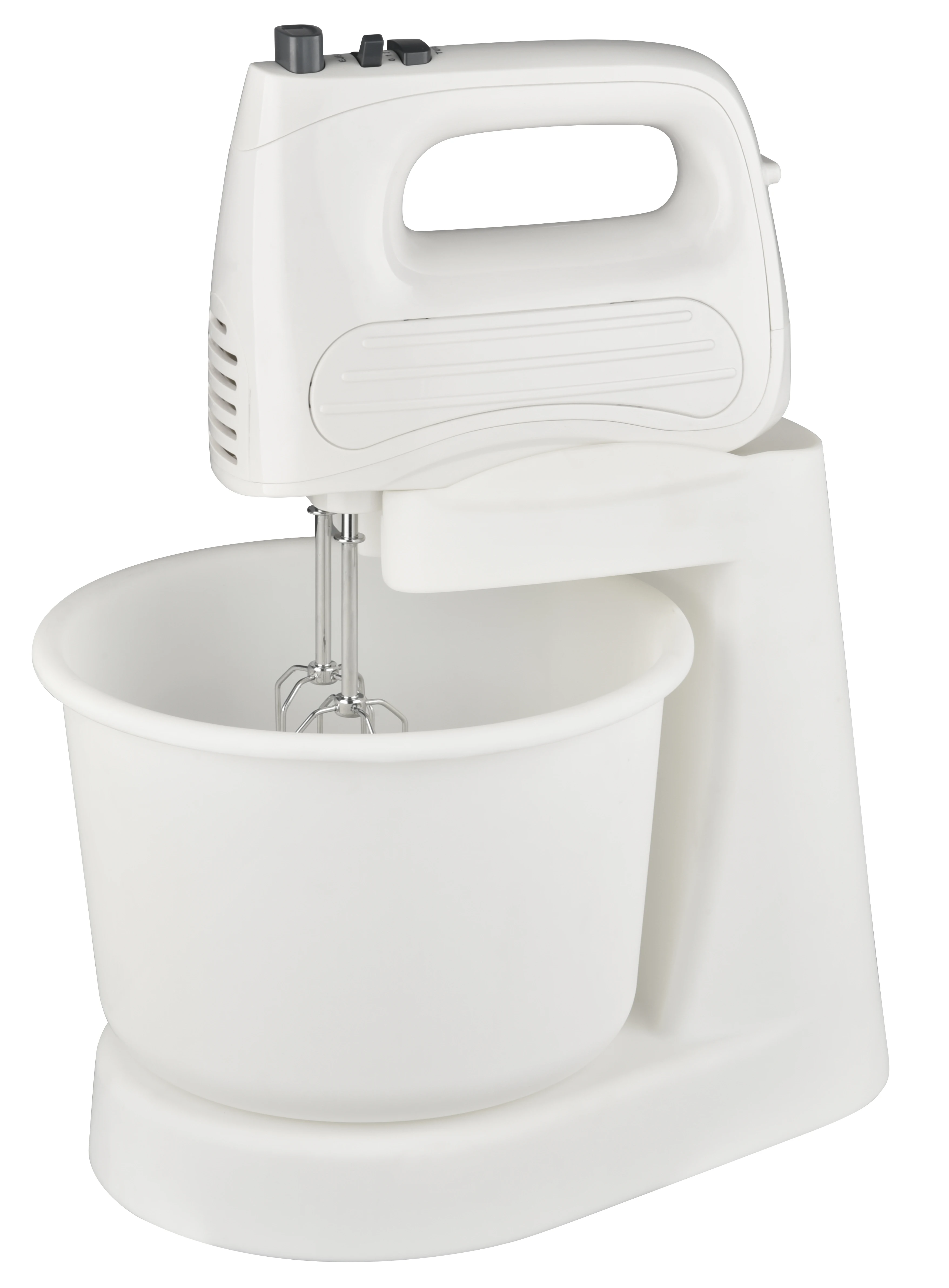 Professional 2 in 1 Hand Blender Mixer with Plastic Rotating Bowl Table Stand Whisk Storage Box Case for Cake Dough Big Small