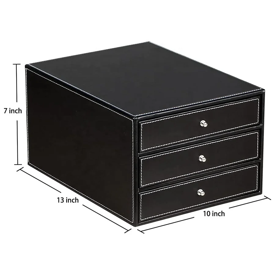 Valet Faux Leather Dresser Nightstand Drawer Organizer Jewelry Tray  Catchall Box Phone Charging Station Desktop Tray Storage