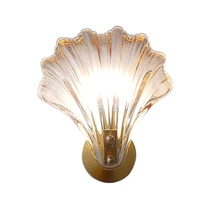 Europe Style Decor Modern Glass Shell Wall Light for Bedroom Hotel Luxury Wall Sconce Creative E14 Wall Bracket Lamp Interior