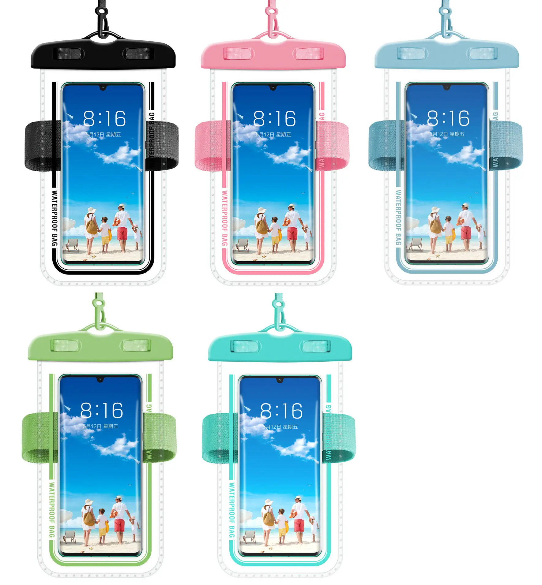 product heavy duty waterproof phone pouch case for iphone 17 16 15 pro max s25 ultra water proof cell phone dry bag beach protector-5