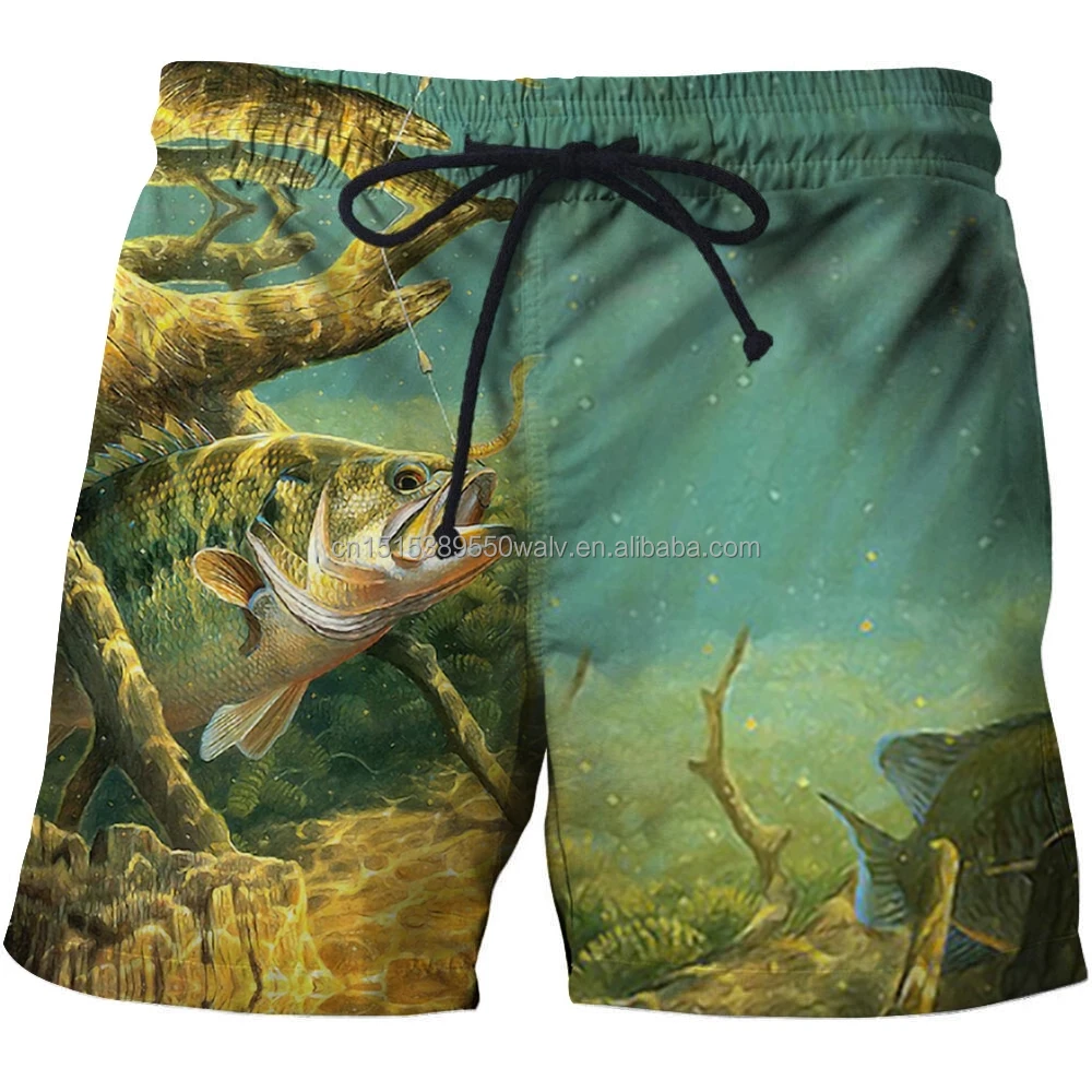 pantaloncini da surf casual sportivi con stampa completa oem pantaloncini da spiaggia ad asciugatura rapida in poliestere pantaloncini da pesca elasticizzati a 4 vie per695_voghion.com