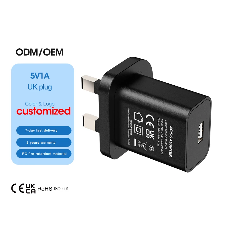 Multifunction Chargers Fast 5V 1A UK Plug Wall Charger 5w 5 Volt 1 Amp Wall Usb Charger for Android Samsung iPhone Phones