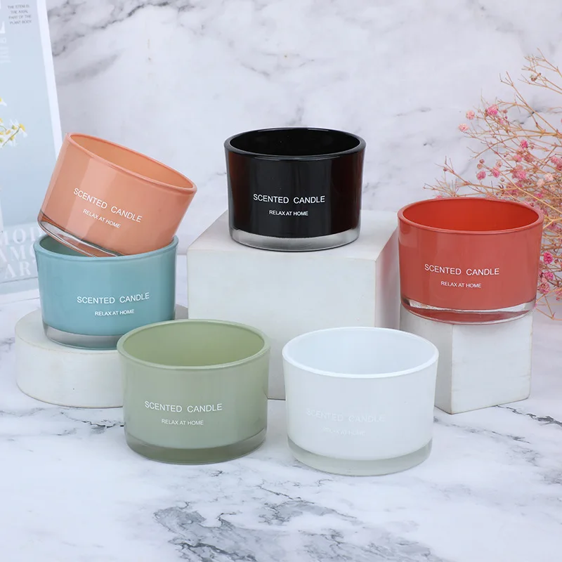 Home Decor Luxury Wide Mouth Glass Candle Container Cup 16oz Candle