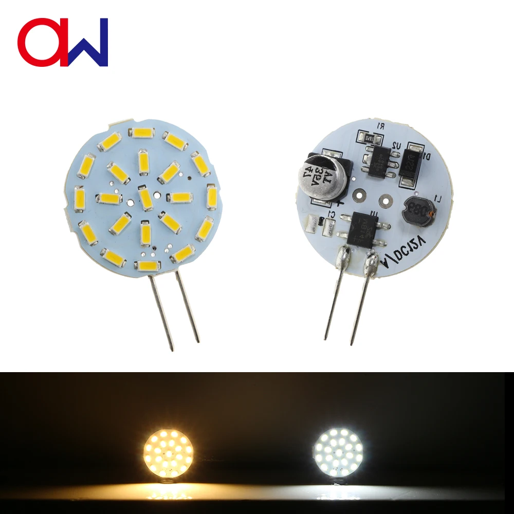21PCS 3014LED Dimmable G4 Bi Pin Bulb AC/DC 12V 1W 1200 Lumen