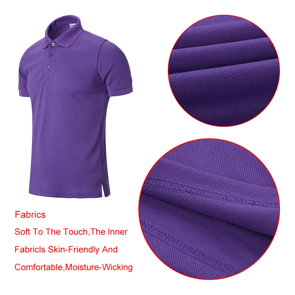 AI-MICH OEM Custom Logo Polo Shirt 240Gsm 100% Silk Cotton Intercolor Lapel Corporate Staff Uniforms Men'S Sport Golf Shirts