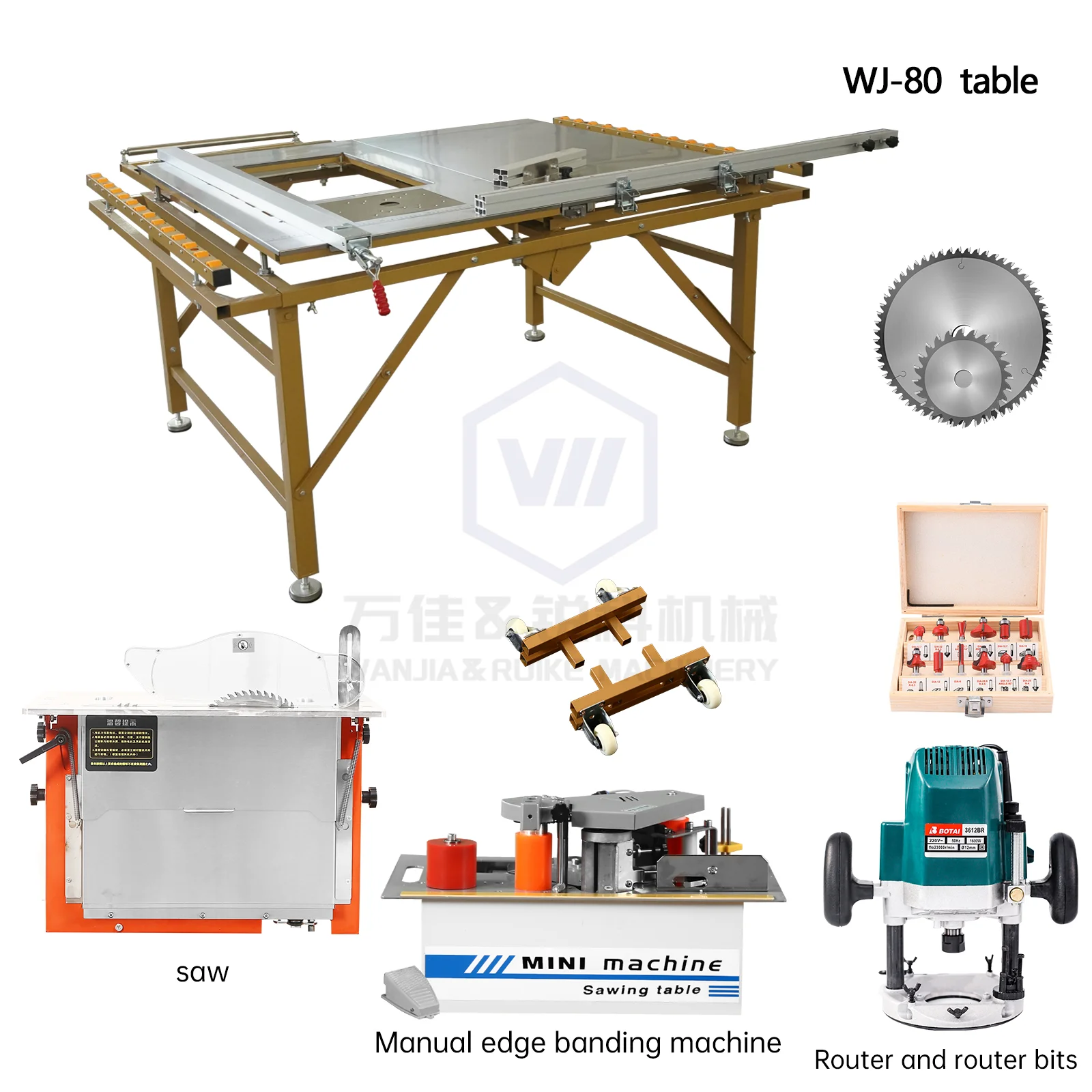 WJ80 Dust-Free Double Pushing Panel Saw for Woodworking