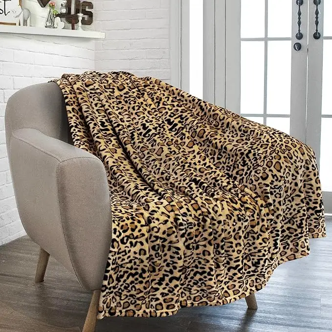 Feelyou Coperta In Pile Di Flanella - Motivo Zebrato Leopardato Rosa, 228,6x228,6 Cm, Stampa Animalier, Morbida E Traspirante