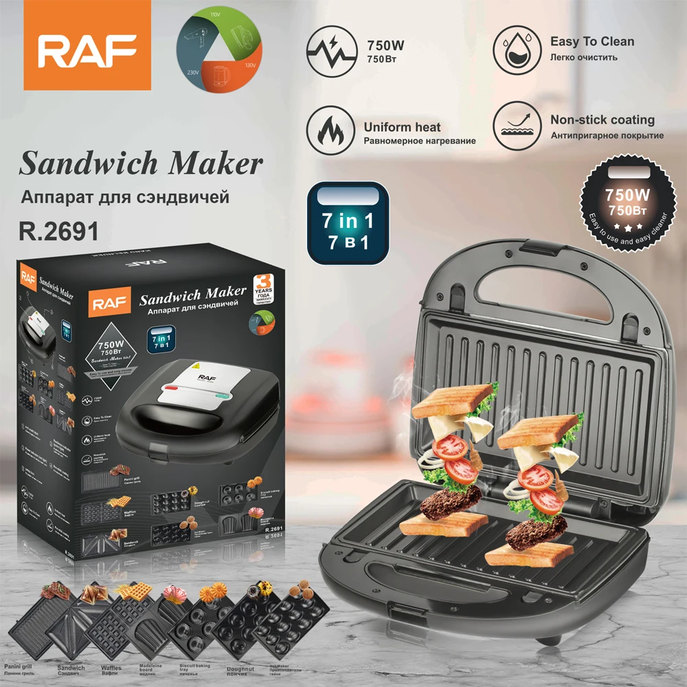 Versatile 4-in-1 Donut Nuts Maker Toaster Grill Panini Waffle