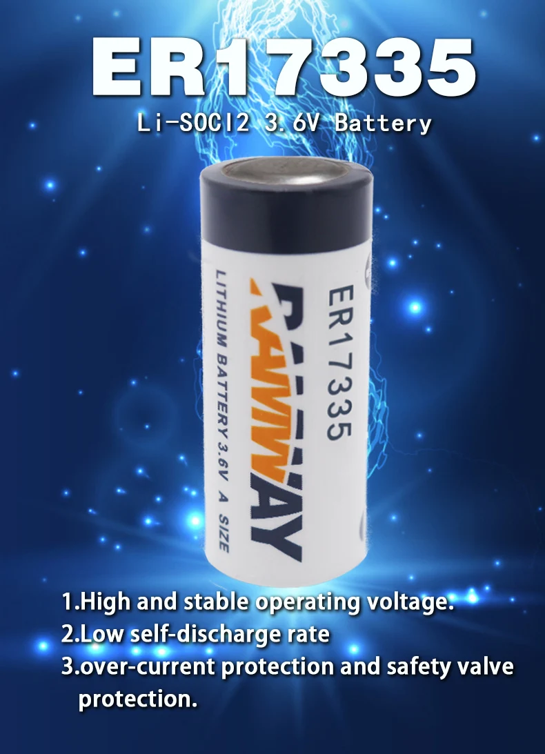 Ramway Er17335 3.6v Primary Batteries 2/3aa 2200mah Lithium Primary ...