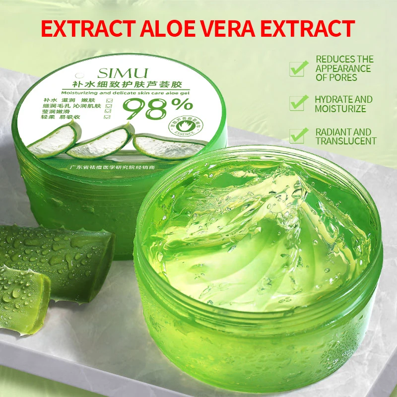 Private Label After Sun Snoothing Aloe Vera Gel Face Care Moisturizing  Cream Natural Organic Pure 98 Skin Care Gel for Home Use