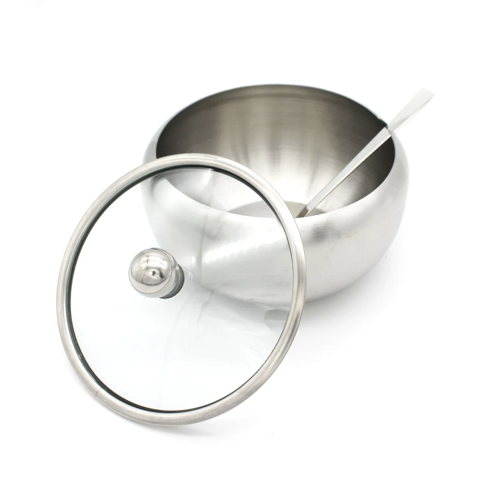 Pot à Sucre Et Sel En Acier Inoxydable – Avec Couvercle Et Cuillère, Parfait Pour Cuisine, Bar Ou Café