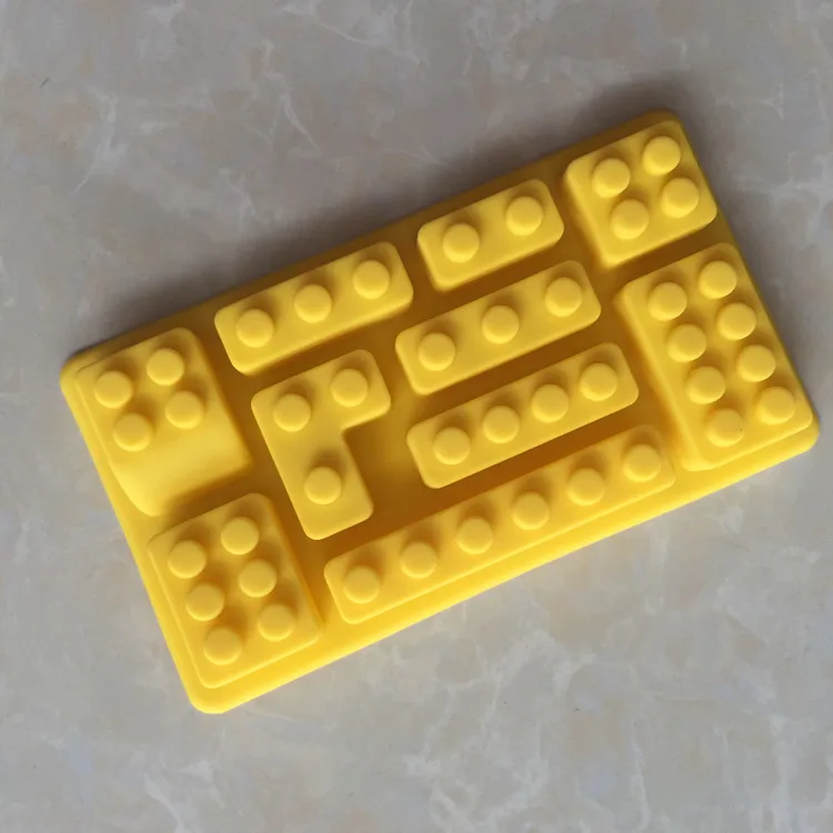 Building Block Moulds Silicone Building Brick Molds 12 Kinds of Shapes Ice Cube Candy Moulds Baking Minifigure
