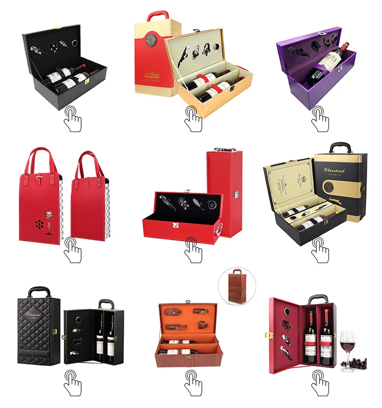 High Quality Red Wine Bottle Wooden Box And Wine Box Gift Set And