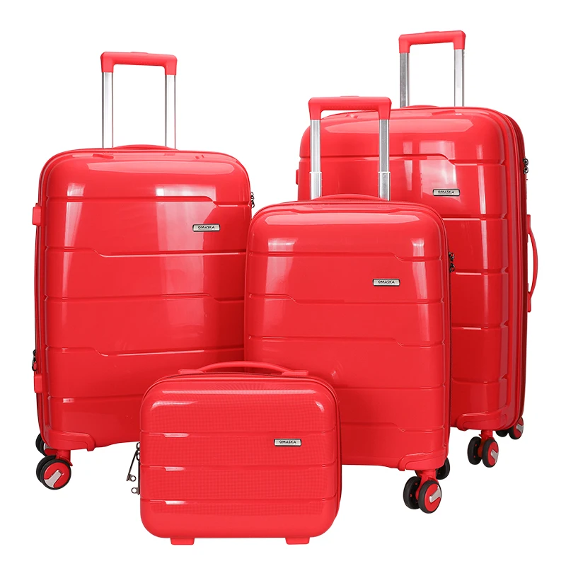 Omaska New Custom Pp Luggage Trolley Suitcase Rolling Sets 20 24 28 32