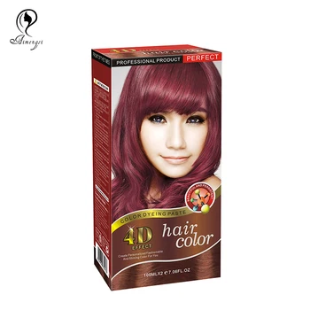 Custom permanent free hair shample red wine color hair dye