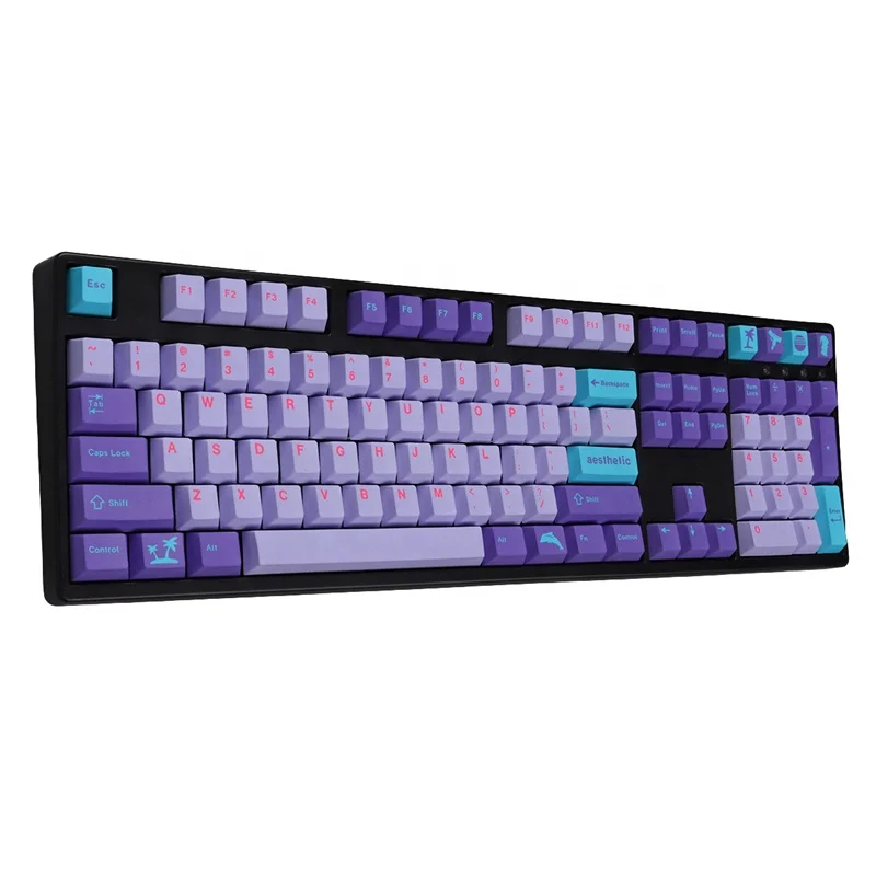 GMK Vaporwaveキーキャップ129/23キーメカニカルキーボード用PBT染料