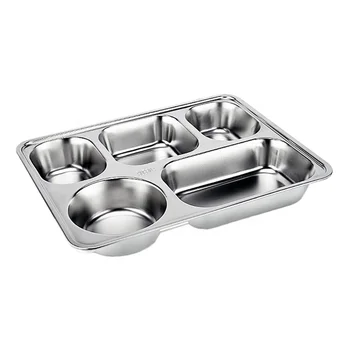 304 Stainless Steel 5 Compartments Section (4 Rectangle + 1 Round ...