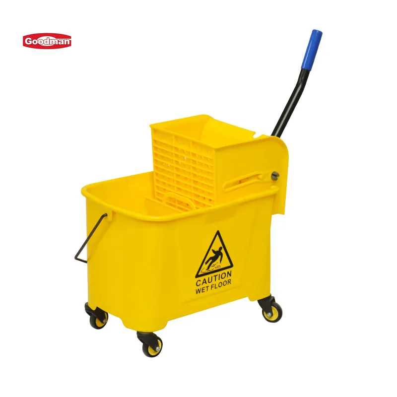 Hotel Cleaning Plastic Janitorial Cart Mini Wringer Side-Press Single Bucket Mop Wringer