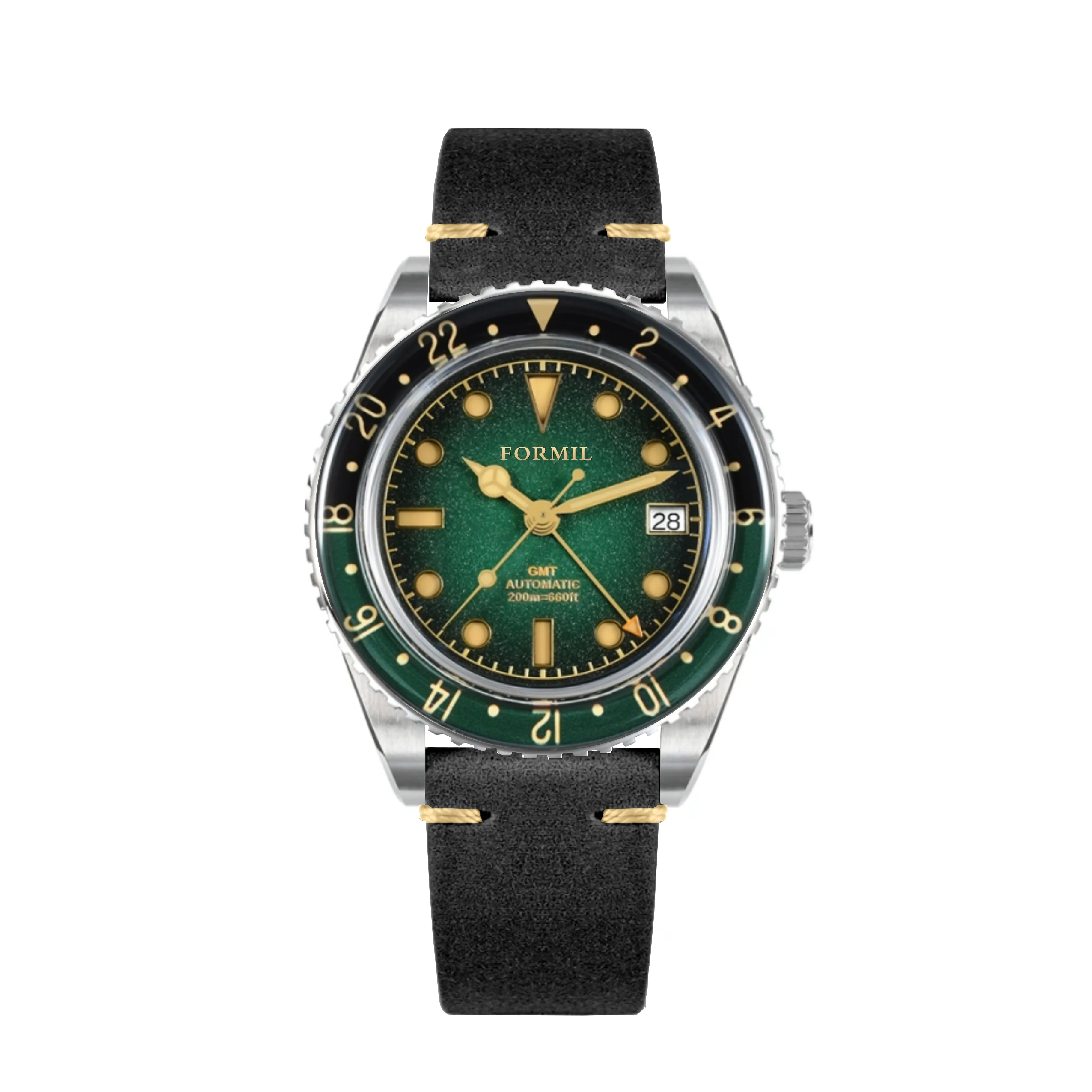 Luxury Automatic Diving Watch Rotating Ceramic Bezel NH34 GMT Movement ...