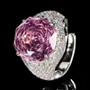 Bague rose séchée taille réglable, coupe Millennium