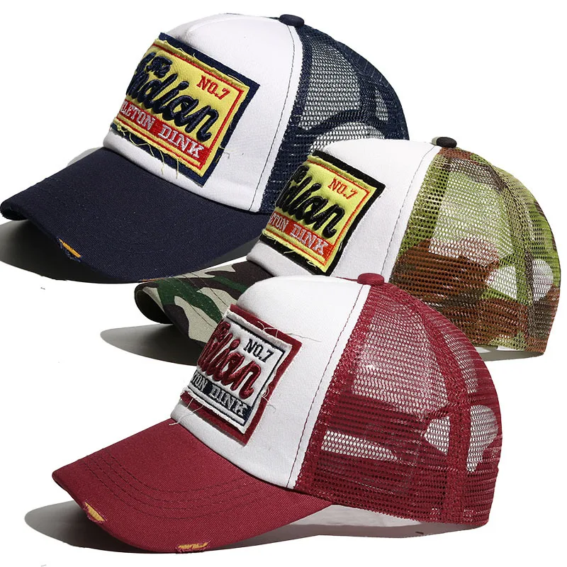 Embroidered Applique Baseball Cap Unisex Mesh 6-panel Trucker Sports