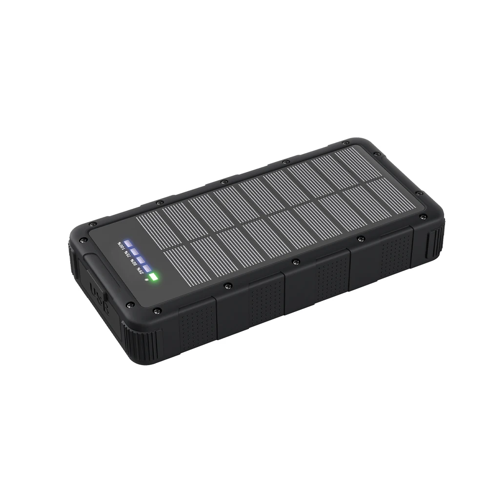 15W Solar Power Bank 30000mAh IP67 Waterproof Built-in USB-A+C Ports LED Lights Portable Charger Outdoor Charging Station SP6730
