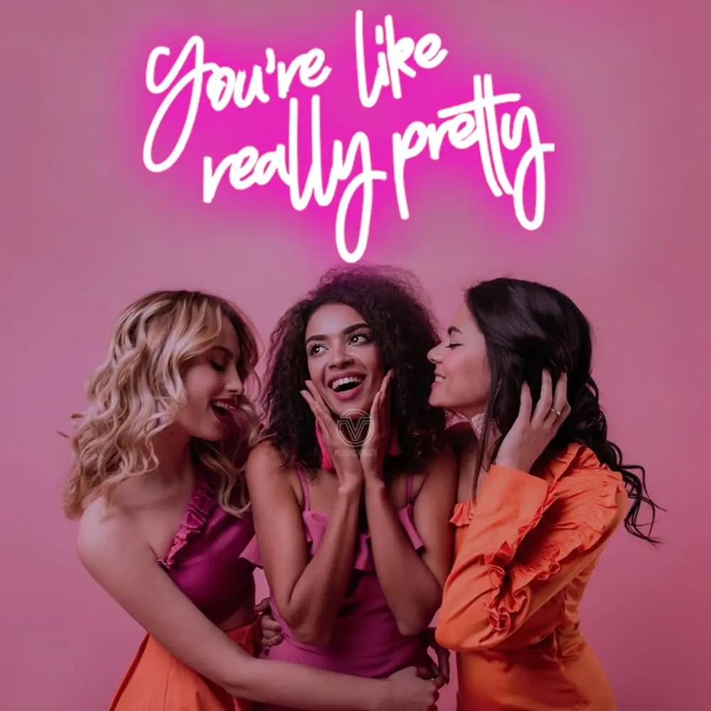 You Are Like Really Pretty Neon Sign Pink Room Decor LED Neon Signs Wall  Decor for Bedroom Bachelorette Party Teen Girls Room