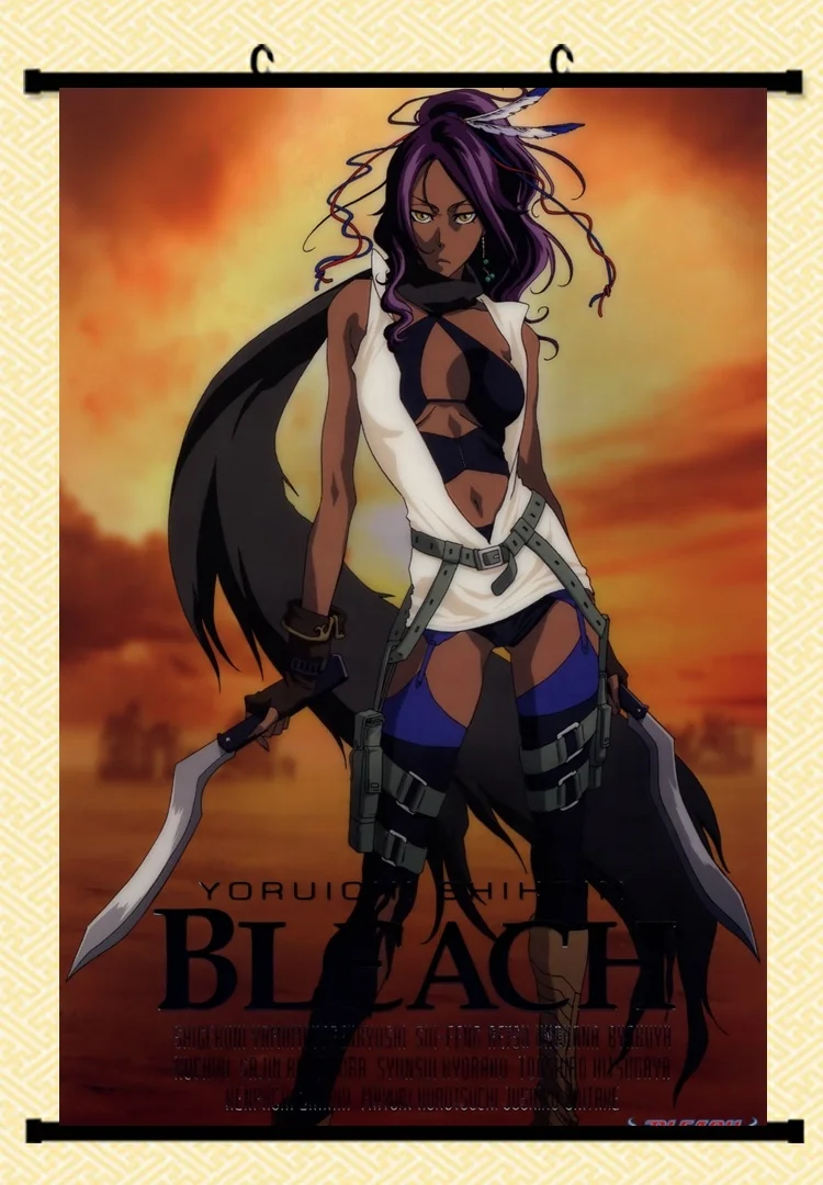 BLEACH 蜈蚣院夜一 アニメ布製壁掛けポスター ホームデコレーション