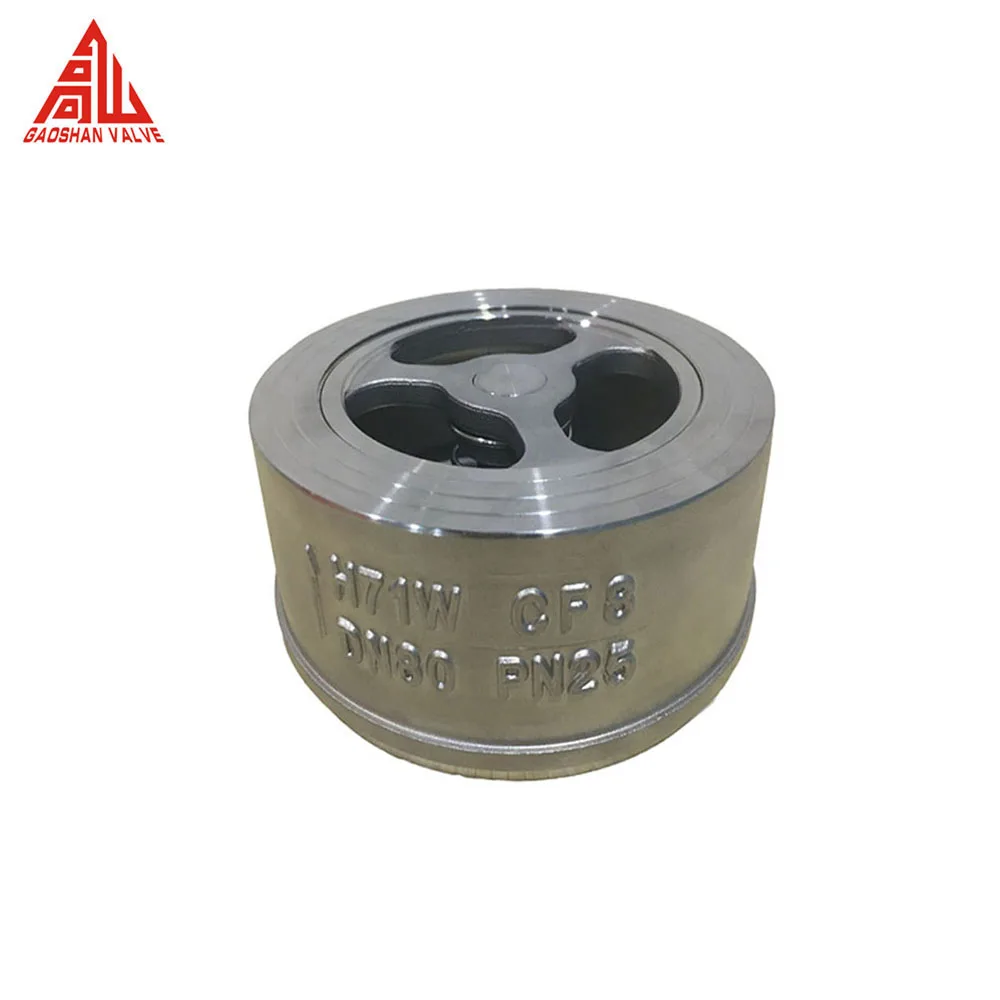 H71W Check Valve 2 Inch CF8 CF8M Stainless Steel Wafer Spring Check Valve
