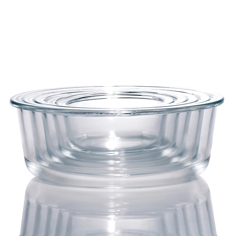 630ml 2 Compartments High Quality Glass Bowl Glass Food Container Set With Logo