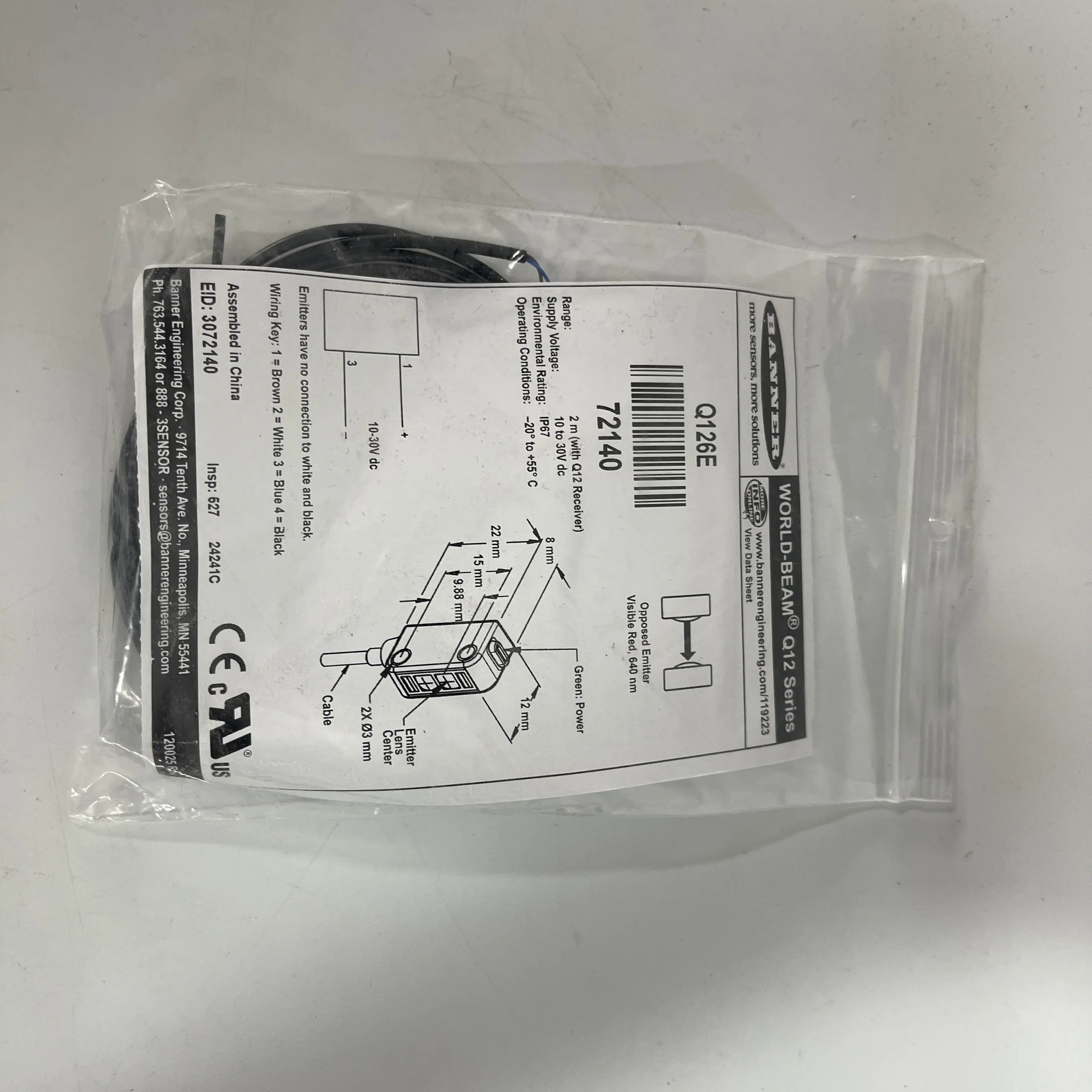 Banner Photoelectric Sensor Q126E Banner Photoelectric Sensor Q126E