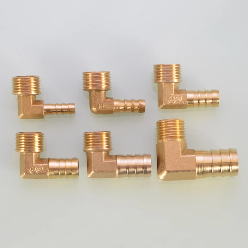 TOBO 1/2 Inch Externa l Threaded Cam Lock Elbow, Greenhead Pneumatic Gas Connector, Copper Fitting for Gas Hose - Hose Nipple