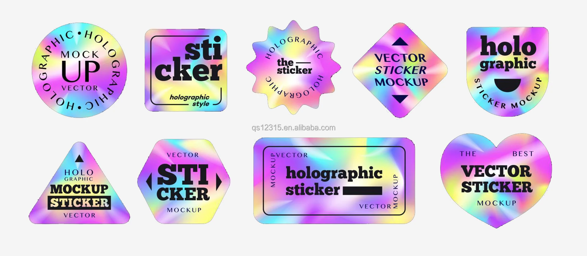 Custom Printed Reflective Die Cut Holographic Stickers Thank You Label