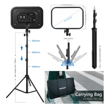 60W Dimmable 2500K-8500K LED Panel NEEWER 18.3" RGB LED Video Light Panel with App Control Stand Kit 2 Packs product image