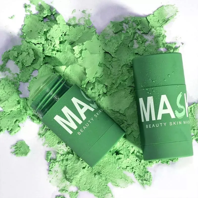 Moisturizing and Deep Cleansing Clay Facial Green Tea Musk Mask Stick Huge Beauty Green Purifying Stick Mask Solid for All Skin