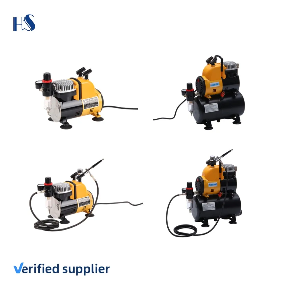 AF186 Mini Airbrush Compressor with Tank - Portable, Oil-Free, 20