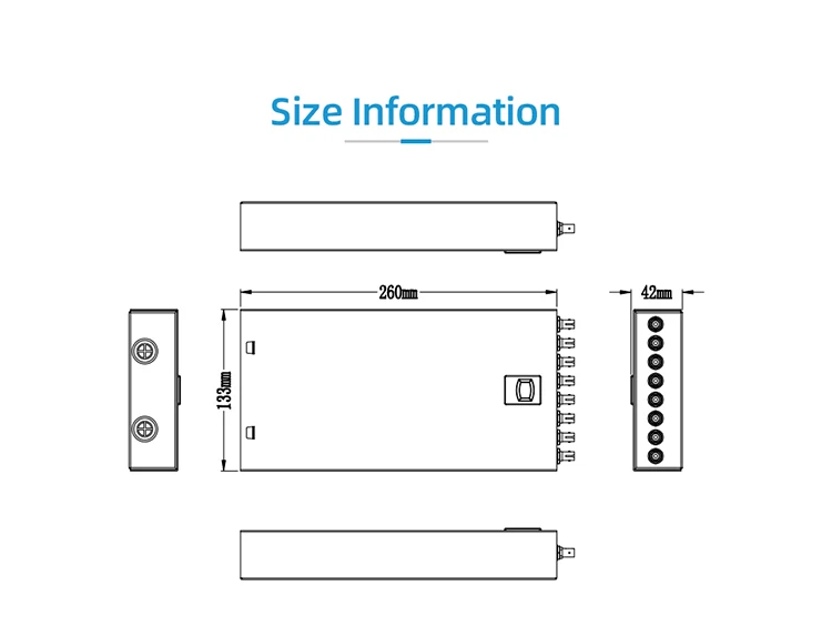 Widely applied 8 ports Universal pigtail 8 cores fiber FC adapter optical terminal box