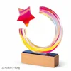 Estilo B - Base de madera de haya - Trofeo para empleados