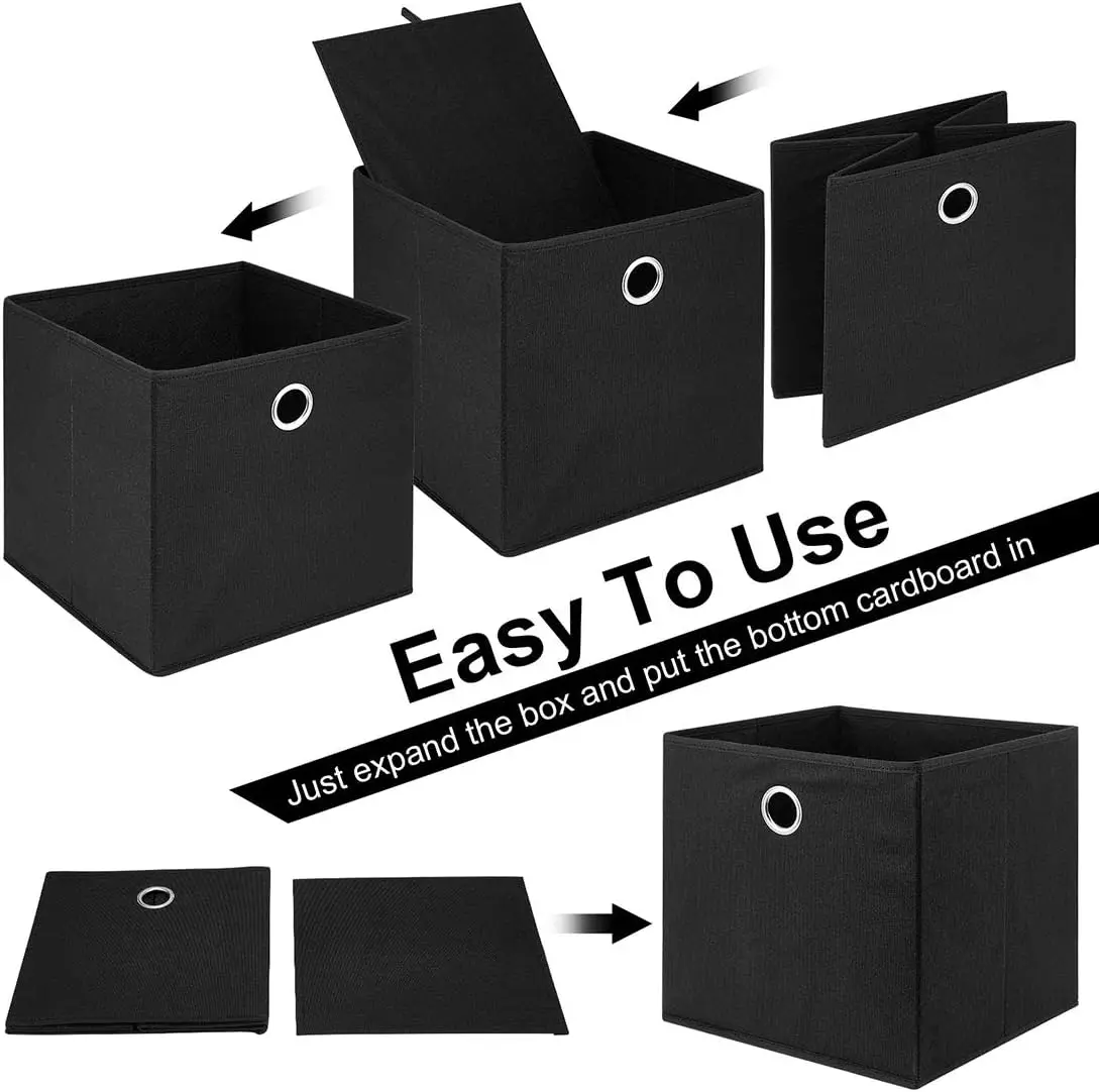 Foldable Storage Cube Drawer Bins Collapsible Fabric Storage Boxes For Organizing Shelf Nursery