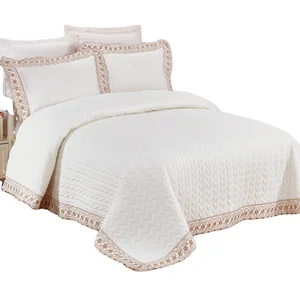 KOSMOS Bedding Polycotton Embroidery Lace 3pcs Bedspreads