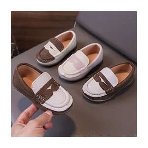 Latest Casual Flat Boys Shoes Kids Wholesale Fashion Pu Children Easy Wear Footwear Customized Soft Toddler Baby Dress Shoes