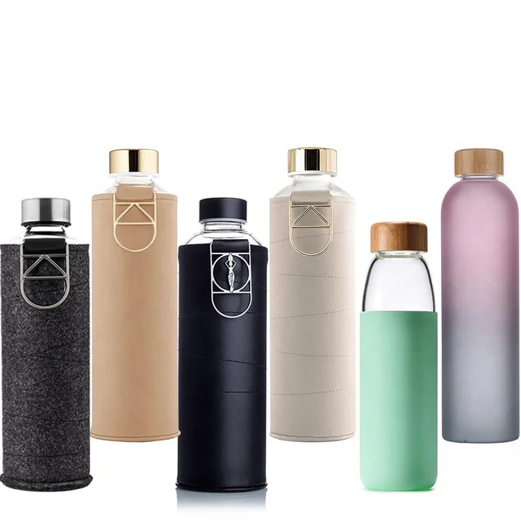 Buy Wholesale China 550ml Slim Shape Silicone Sleeve Borosilicate Glass  Sports Water Bottle With Bamboo Lid & Glass Sports Water Bottle at USD 2.5