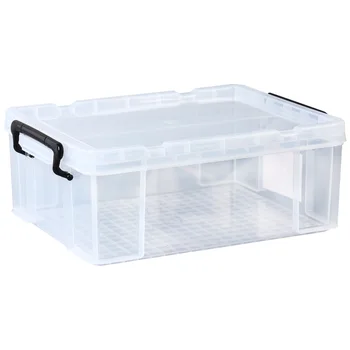 household transparent Underbed Foldable Storage Box with PVC Lid &Handle Clear Clothes square storage container