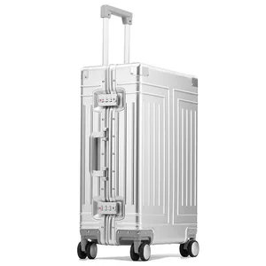 New All-aluminum-magnesium Alloy Suitcase with Swivel Wheels Password Suitcase 28-inch Large-capacity Travel case Custom logo
