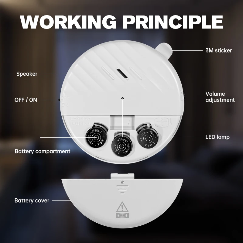 Glass Breaker Alarm Detector Sensitivity Adjustable Window Door Vibration Sensor Alarm