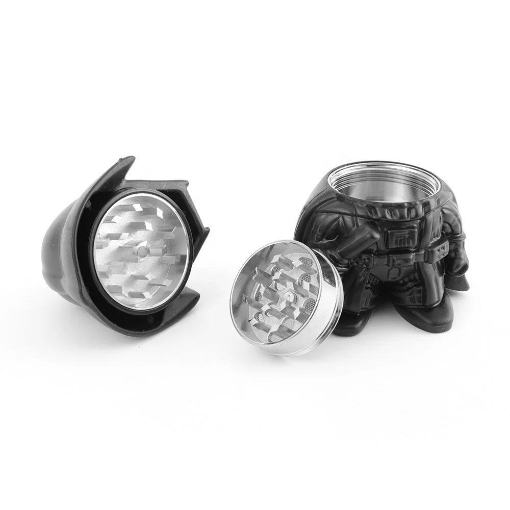 3 Layers Darth Vader Shape Grinder Smoke Crusher Grinder Tobacco Metal Customized Material Origin Herb Grinder